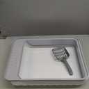 Open Cat Litter Box with High Side Anti-Splashing Cat Toilet with Litter Sifting Scoop Semi-Enclosed Kitten Litter Tray Pan Removable Prevent Sand Leakage Deodorizing Easy to Clean (Grey)