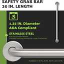 Homewerks 068 HW11436SS 36 inch Bathroom Grab Bar with 1-1/4 Inch Diameter and Concealed Screws ADA Compliant, Stainless Steel