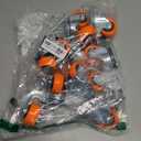 2 Inch Casters, ASHGOOB Caster Wheels with Side Brake, Locking Casters Set of 16, Industrial/Furniture Swivel Plate Caster Wheels for Workbench and Carts, Orange Polyurethane (PU) Castors (16 Pack)