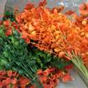 16 Bundles Artificial Fall Flowers for Outdoors, Realistic Fake Silk Flowers with Eucalyptus, No Fade Faux Fall Plants for Planter, Patio, Front Porch & Garden Decor (5fall+5sunset+6yellow)