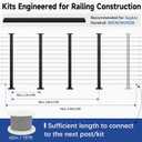 12-16FT Black Modular Cable Railing Post Kits 42 Inch 4 Level Post Kit, Cable Railing System for Deck Including 4 Railing Posts, 197FT Sufficient Length Cable, 24 Swage Terminal (No Handrail)