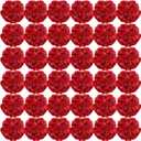 64 PCS Hydrangea Artificial Flowers - Faux Hydrangeas Full Realistic Silk Flowers Heads with Stems for Wedding Centerpiece Home Garden Baby Shower Party Decoration (Red)