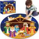 Nativity Scene Floor Puzzles for Kids Age 4-8, 70pcs Large Christmas Nativity Jigsaw Puzzles Educational Kids Puzzles Ages 3-6 for Boys Girls