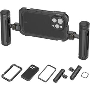 SMALLRIG Phone Video Cage Dual Handheld Kit for iPhone 16 Pro Max, Phone Rig with Wireless Quick Release Side Handle for Video Recording/YouTube/Live Streaming/Vlog - 5005