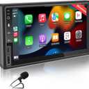 7 Inch Double Din Car Stereo with Wireless CarPlay & Wireless Android Auto, Touchscreen Car Radio with Bluetooth, USB/SWC/AUX/FM (Linux Operating System)