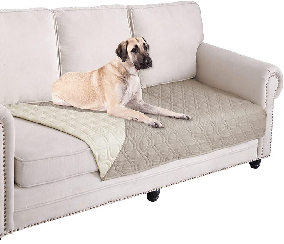 Ameritex Waterproof Dog Bed Cover Pet Blanket for Furniture Bed Couch Sofa Reversible (30x70 Inch (Pack of 1), Cream+beige)