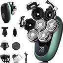 7D Head Shavers for Bald Men - Toncoke Detachable Electric Razor Grooming Kit with Nose Hair Trimmer, IPX6 Waterproof Wet Dry Use LED Display USB-C Rechargeable 6-in-1 Rotary Shaver for Smooth Shaving