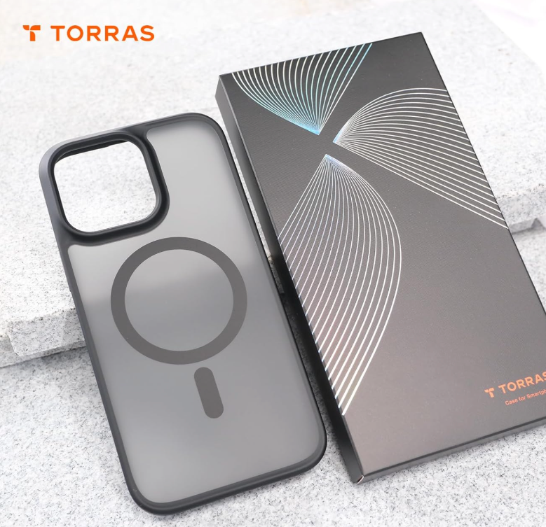TORRAS for iPhone 16 Pro Case Translucent Matte Black | Compatible with MagSafe, Military Grade Drop Protection, Stronger Magnetic, Shockproof Airbag, Camera Control, Color Buttons, Slim Anti-Scratch