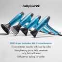 BabylissPRO Nano Titanium Hair Dryer, Professional 1875-Watt Blow Dryer, Lightweight, Ionic Technology Dries Hair Faster with Less Frizz
