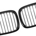 2pcs Glossy Black Front Kidney Grille Grill for BMW E39 1999-2003 5 Series 528i 540i 4-Door Replace Parts