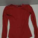 iGENJUN Women Ribbed Long Sleeve Bodysuit Invisible Zip Up Crew Neck Body Suit (Small, Wine Red)