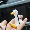 2Pcs Cool Swinging Duck Car Ornament  Cute Rearview Mirror Hanging Accessory, Dashboard Dcor, Duck Gift for Drivers and Car Lovers