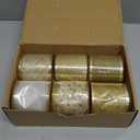 MEEDEE White and Gold Ribbon for Christmas Tree 2.5 Inch 6 Rolls 36 Yards Christmas Ribbons Gold Ribbons for Christmas Tree Decoration Garland Wire Mesh Ribbon for Wreaths