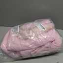 Womens Faux Fur Trim Hooded Jacket Winter Warm Quilted Puffer Bomber Padded Coat Utility Zipper Cropped Outwear (Small, Pink)