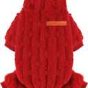 Dog Sweaters for Small Dogs, XXS Dog Sweaters Turtleneck Doggie Pajamas Jumpsuits, Small Doggy Clothes Girl Boy, Cold Weather Puppy Onesie Outfits Yorkie Chihuahua Apparel, Red, S