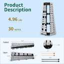 Heuyrao 30 Notes Foldable Glockenspiel Xylophone, Percussion Instrument Kit for Beginner- Includes 4 Mallets and Carrying Bag