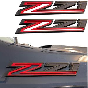 2 Pack 2019-2026 OEM Z71 Emblems Side Left & Right Badges Compatible with Silverado Tahoe Suburban 84632695 (Gloss Black Red)
