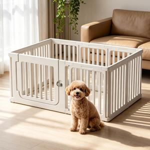 24" Plastic Dog Playpen, 9-Panel Lightweight Pet Play Pen