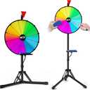 16 Inch Prize Wheel,Spinning Wheel with Adjustable Folding Tripod Floor Stand,12 Slots,1Bracket, Dry Erase Kit - Wheel of Fortune Game for Carnival, Casino & Trade Show. (Black)