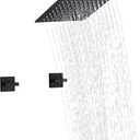 2 Handle Shower Faucet Set with Tub Spout Two Handles Tub Shower Faucet Set Bathtub Shower Faucet Combo Matte Black