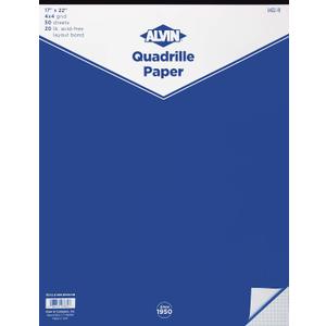 ALVIN Quadrille Paper Pad with 50 Sheets of 17" x 22" Model 1432-11 Drafting and Graph Paper Suitable for Pencil and Ink Printer Compatible 4" x 4" Grid - 50 Sheet Pad 17 x 22 Inch