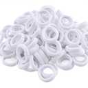 120 Pcs Baby Hair Ties, Cotton Toddler Hair Ties for Girls and Kids, Multicolor Small Seamless Hair Bands Elastic Ponytail Holders (White)