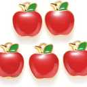 DanLingJewelry 100pcs Enamel Red Apple Charms Gold Plated Mini Apple Fruit Dangle Charms for DIY Jewelry Craft Supplies