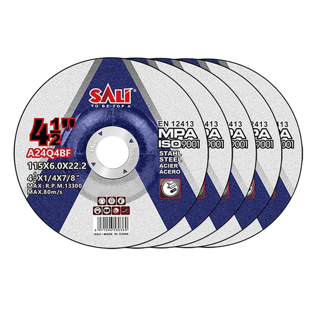 SALI 10 Pack 4-1/ 2 Inch Grinding Wheels for General Purpose Metal & Stainless Steel, Aluminum Oxide Grinding Disc for Angle Grinder, Depressed Center 4.5" * 1/ 4" * 7/ 8"(115 * 6.0 * 22.2 mm)