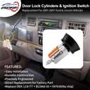 Door Lock Cylinders & Ignition Switch with Keys | Replacement for 2001-2007 Ford F150/250/350, Explorer & Lincoln Blackwood | Replace#: LC6177 + DL5885 + 322347 + 597638(No chip)
