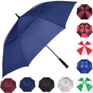 MRTLLOA Extra Large Golf Umbrella, 54/62/68/72 Inch Automatic Open, Oversize Double Canopy Vented Windproof Waterproof Sports Umbrellas for Rain