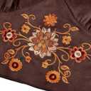 SOLY HUX Women's Lace Trim Floral Embroidery Cami Crop Tops Tie Backless Halter Top (Brown, XS)