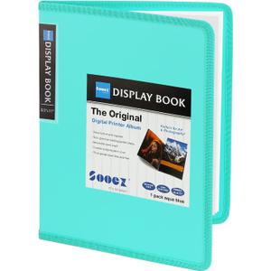 Sooez 30-Pocket Binder with Plastic Sleeves 8.5x11 (Sky Blue), Heavy Duty Art Portfolio Folder with Clear Sheet Protectors, Display 60 Pages, Presentation Book for Artwork, Document Organizer Binder