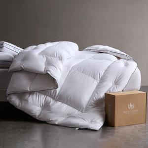 Pacific Coast Down Comforters King Size, 100% Cotton Duvet Insert, Extra Fluffy White Comforter, Ultra-Soft, Breathable, All Season Hotel Luxury Bedding Comforters, 8 Corner & Center Loops (106"x90")