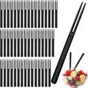1000PCS Disposable Plastic Fruit Forks Bulk, Mini Cocktail and Dessert Tasting Appetizer Forks, Black Small Food Picks for Desserts, Cheese Cubes, Snacks
