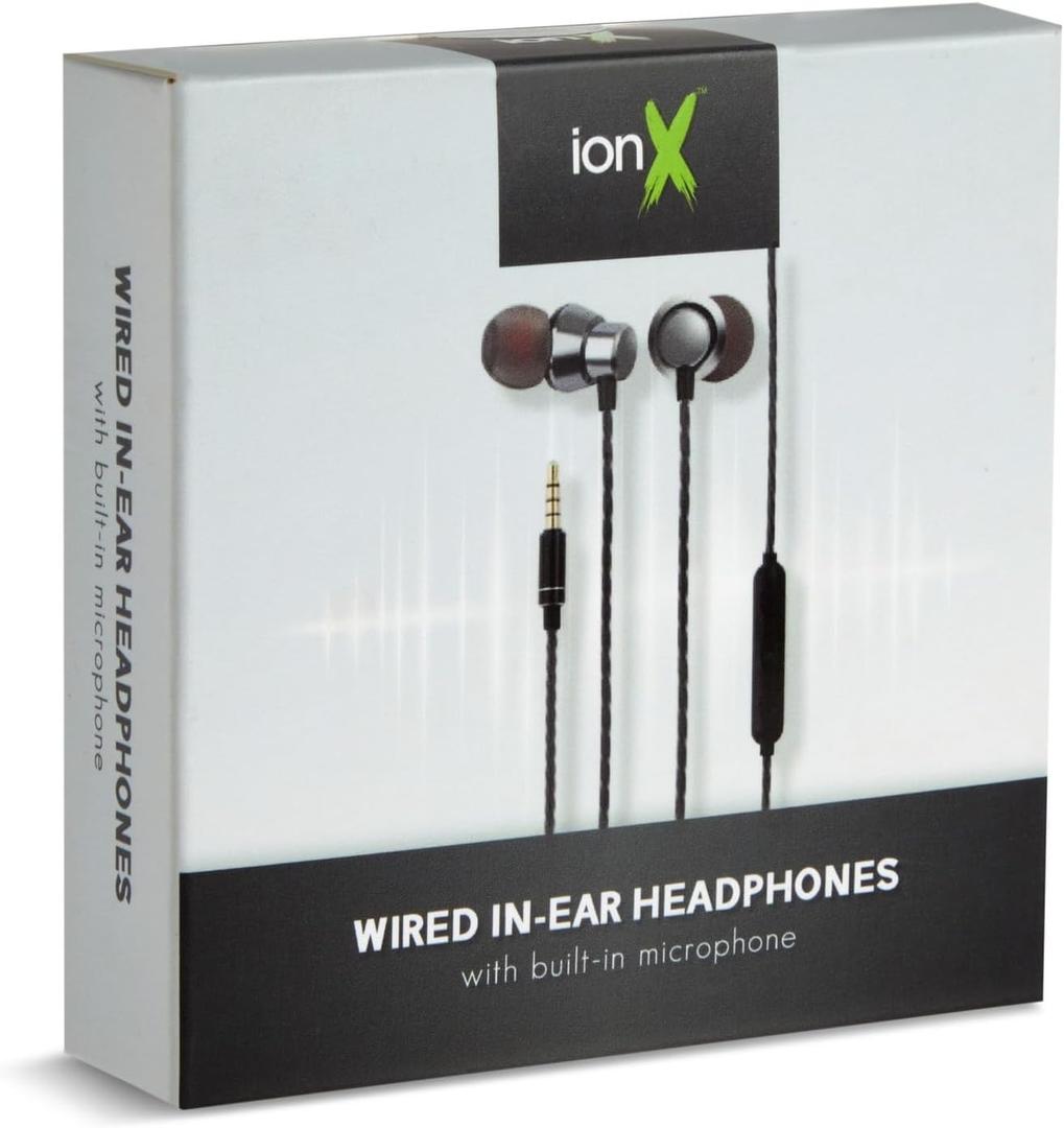 in Ear Wired Earbuds, Wired Headphones with Microphone, 3.5mm Corded Earphones with in Line Volume Controller, Black