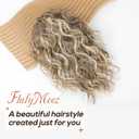 Flufymooz Ponytail Extension, 12" Short Claw Ponytail Extension Wavy Curly Jaw Clip in Pony tails Hair Extension Natural Synthetic Hairpiece for Women (Honey Blonde with Blonde Highlights)