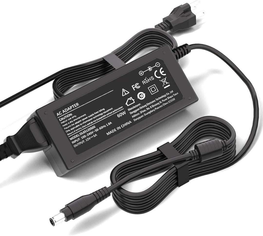 12V AC/DC Adapter Compatible with Synology DS223j DS223 DS225+ DS225 DS224+ DS220+ DS220j DS218+ DS214 DS213 DS212 DS216 DS118, WD My Cloud EX2 Qnap TS212 TS221 TS251 Power Supply Cord Cable