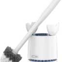 MR.SIGA Toilet Bowl Brush and Holder, Premium Quality, with Solid Handle and Durable Bristles for Bathroom Cleaning, White, 1 Pack