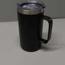 DOMICARE 24oz Mug with Handle and Lid, Stainless Steel Coffee Mug, Travel Mug with Handle, Double Wall Vacuum Coffee Tumbler, Reusable Insulated Cup, Black, Pack 8