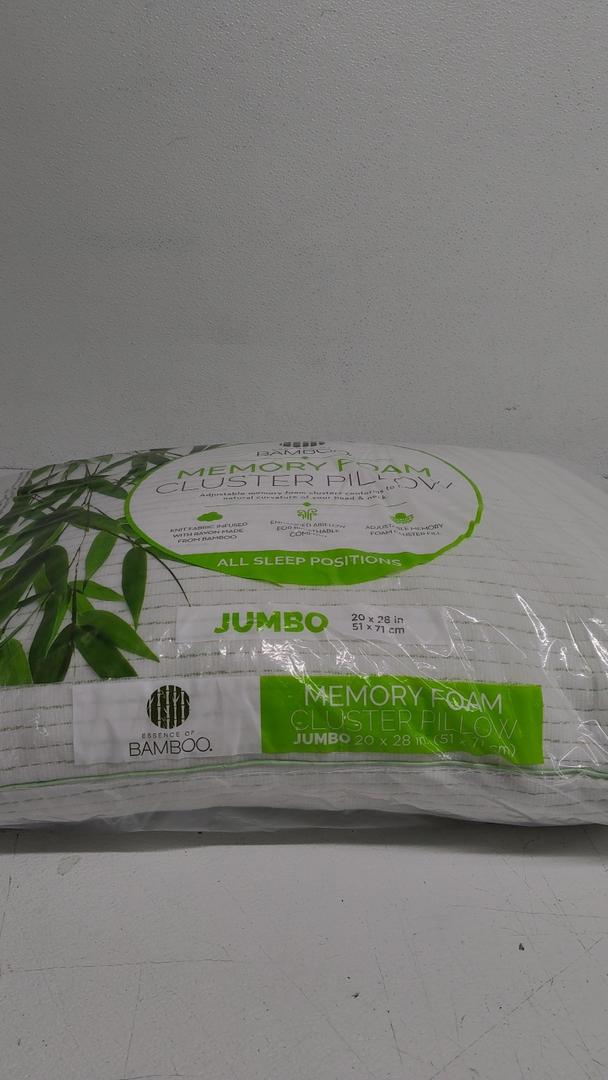 Essence of Bamboo Jumbo Pillow 20x28in Memory foam Cluster Pillow