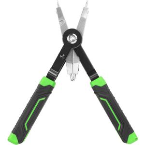 HURRICANE 8" Quick Turn Snap Ring Pliers with Interchangeable Tips, Straight and 90 Curved Tips, HRC40-45 Hardness, Includes 4 Pairs of Tips for Precision Work, Ideal for Car Repair & Construction