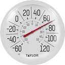 Taylor Big & Bold Indoor Outdoor Dial Thermometer, Decor for Patio, Pool, or Garage, 8.5 Inch, White Bezel