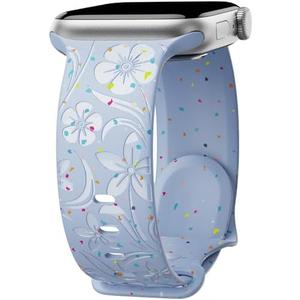 SET OF 2, Engraved Band for Apple Watch Band 38mm 40mm 41mm 42mm 44mm 45mm 46mm 49mm Women, Recycled Plastic Band for iWatch Series SE Ultra 10 9 8 7 6 5 4 3 2