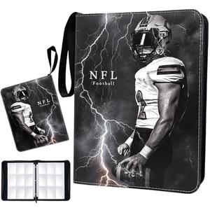 Football Card Binder 900 Pockets, Trading Card Binder 9 Pocket with 50 Removable Sleeves Fits 900 Sport Cards, 3 Ring Card Holder Binder with Zipper, Collector Storage Album