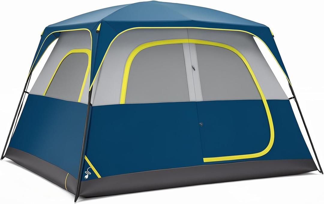 OLIXIS Camping Tent Outdoor 6 Person, Quick Instant Tents Setup for Camping, Waterproof Windproof Dome Tent with Rainfly and Multi-Directional Ventilation Backpacking, Hiking