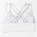 Tainehs Women's Push Up V Neck Bikini Tops Criss Cross Back Padded Bathing Suit Top Only (White, M)
