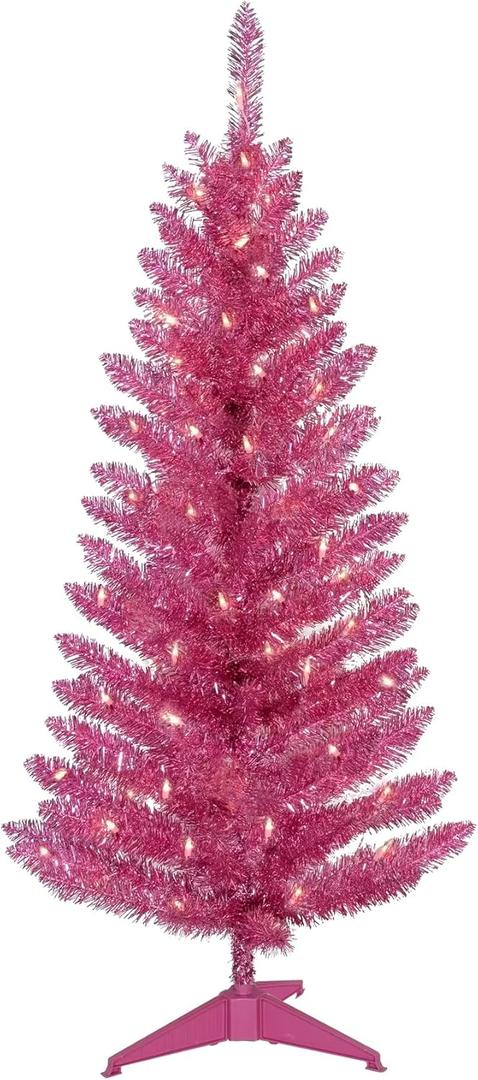 Kadunmina 4FT Artificial Christmas Tree with Stand Small Pink Tree with 122 Branch Tips for Indoor and Outdoor