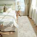 Sage Green 3x7 Runner Rug for Hallways Bed Side Kitchen, Boho Washable Distressed Low-Pile Floor Entryway Long Bathroom Mat, Non-Slip Laundry Room Washstand Front Carpet Green 36x84 Inch