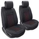 PLTCAT 2 Front Car Seat Covers Set, Car Seat Cushions with PU Leather Fit for Most Cars, Suvs, Vans Trucks(Black and Red, 2 PCS Front)