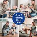 Chicco Zest 4-in-1 Folding High Chair, Feeding Chair, Toddler Chair and Youth Stool, Multi-Use Easy Clean High Chair, Capri/Blue